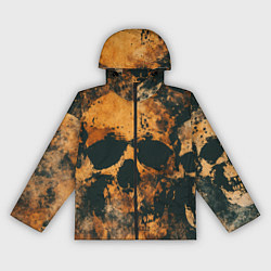 Ветровка с капюшоном женская Гранжевые черепа, цвет: 3D-черный