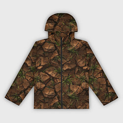 Ветровка с капюшоном женская Текстура элементаля земли, цвет: 3D-черный