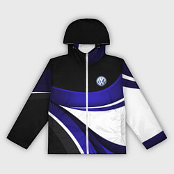 Ветровка с капюшоном женская Фольцваген - синяя волна, цвет: 3D-белый