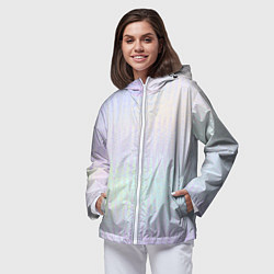 Ветровка с капюшоном женская Бледный сиреневый тай-дай, цвет: 3D-белый — фото 2