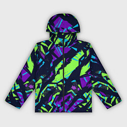 Ветровка с капюшоном женская Абстрактный фон со спортивным рисунком, цвет: 3D-черный