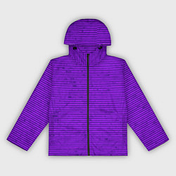 Ветровка с капюшоном женская Сочный фиолетовый в полоску, цвет: 3D-черный