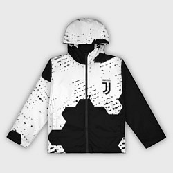 Ветровка с капюшоном женская Juventus hexagon black sport, цвет: 3D-черный
