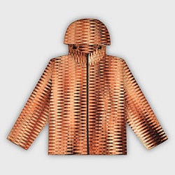 Ветровка с капюшоном женская Коричневый абстрактные полосы, цвет: 3D-черный