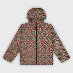 Ветровка с капюшоном женская Паттерн японских гор, цвет: 3D-черный