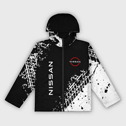 Ветровка с капюшоном женская Ниссан: следы от шин, цвет: 3D-черный