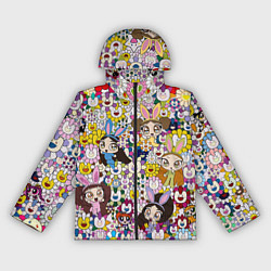 Ветровка с капюшоном женская Right now NewJeans and Takashi Murakami, цвет: 3D-черный