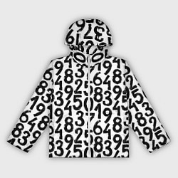 Ветровка с капюшоном женская Гранжевые числа, цвет: 3D-белый