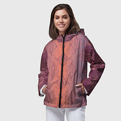 Ветровка с капюшоном женская Векторные узоры, цвет: 3D-черный — фото 2