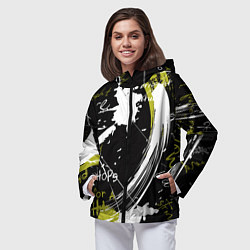Ветровка с капюшоном женская Надписи на стене, цвет: 3D-черный — фото 2