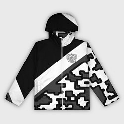 Ветровка с капюшоном женская Россия камуфляж текстура, цвет: 3D-белый