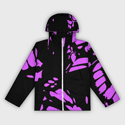 Ветровка с капюшоном женская Фиолетовая абстракция, цвет: 3D-белый