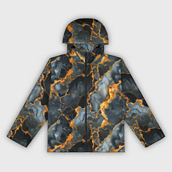 Ветровка с капюшоном женская Черный мрамор с золотом, цвет: 3D-черный