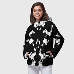 Ветровка с капюшоном женская Тест Роршаха - нейросеть, цвет: 3D-черный — фото 2