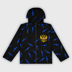 Ветровка с капюшоном женская Армейский стиль герб, цвет: 3D-черный