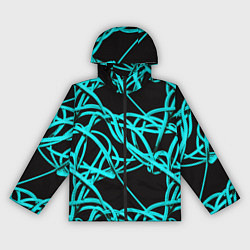 Ветровка с капюшоном женская Ярко голубые линии, цвет: 3D-черный