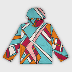 Ветровка с капюшоном женская Простая геометрия, цвет: 3D-черный