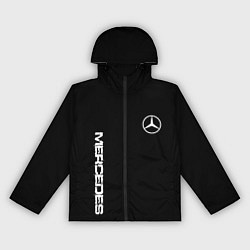 Ветровка с капюшоном женская Mercedes benz logo white auto, цвет: 3D-черный