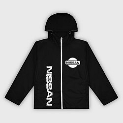 Ветровка с капюшоном женская Nissan logo white auto, цвет: 3D-белый