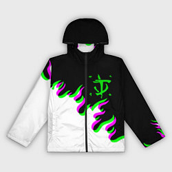 Ветровка с капюшоном женская Doom logo fire demon, цвет: 3D-черный