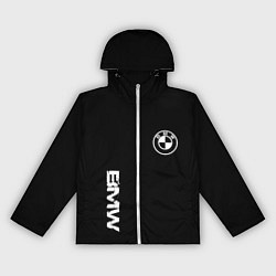 Ветровка с капюшоном женская BMW logo white auto, цвет: 3D-белый