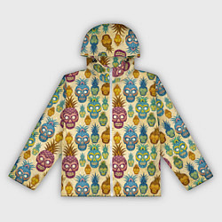 Ветровка с капюшоном женская Обезьяна ананас, цвет: 3D-белый
