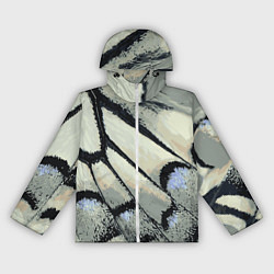 Ветровка с капюшоном женская Абстракция - крыло бабочки, цвет: 3D-белый