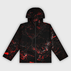 Ветровка с капюшоном женская Потертая красная текстура, цвет: 3D-черный