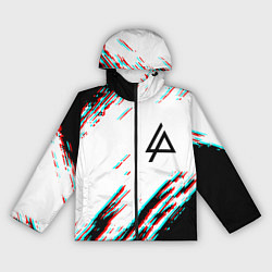 Ветровка с капюшоном женская Linkin park краски глитч, цвет: 3D-черный