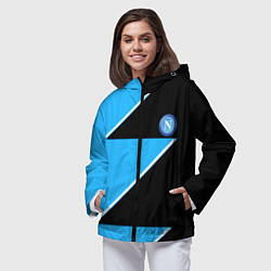 Ветровка с капюшоном женская Napoli fc geometry blue, цвет: 3D-черный — фото 2