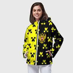 Ветровка с капюшоном женская Minecraft Russia, цвет: 3D-белый — фото 2