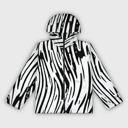 Ветровка с капюшоном женская Полосатый чёрно-белый под зебру, цвет: 3D-черный