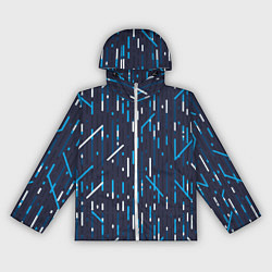 Ветровка с капюшоном женская Паттерн геометрическая абстракция, цвет: 3D-белый