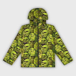 Ветровка с капюшоном женская Шрек - паттерн, цвет: 3D-черный