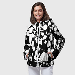 Ветровка с капюшоном женская Модная абстракция - нейроарт, цвет: 3D-белый — фото 2