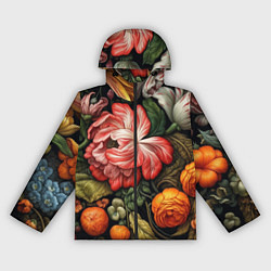 Ветровка с капюшоном женская Набивной рисунок, цвет: 3D-черный