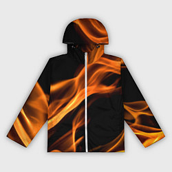 Ветровка с капюшоном женская Языки пламени текстура, цвет: 3D-белый
