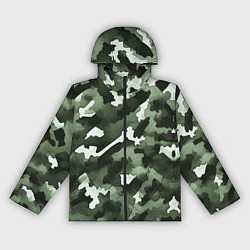 Ветровка с капюшоном женская Армейский зелёный камуфляж, цвет: 3D-черный
