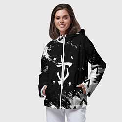 Ветровка с капюшоном женская Doom палач лого, цвет: 3D-белый — фото 2