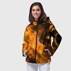 Ветровка с капюшоном женская Half life abstraction, цвет: 3D-черный — фото 2