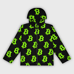 Ветровка с капюшоном женская Биткоин кислотные монеты, цвет: 3D-черный