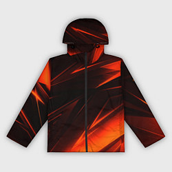 Ветровка с капюшоном женская Geometry orange stripes, цвет: 3D-черный