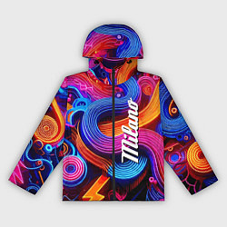 Ветровка с капюшоном женская Colourful abstraction - Milano, цвет: 3D-черный