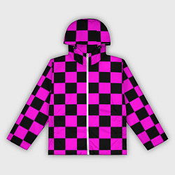 Ветровка с капюшоном женская Эмо шахматная клетка - неформальная мода, цвет: 3D-белый