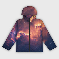 Ветровка с капюшоном женская Космические облака и звезды, цвет: 3D-черный