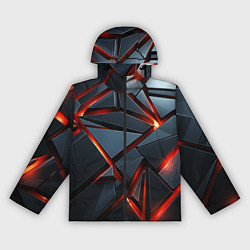 Ветровка с капюшоном женская Геометрические плиты со светом, цвет: 3D-черный