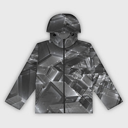 Ветровка с капюшоном женская Прозрачные кубы, цвет: 3D-черный