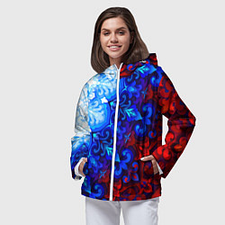 Ветровка с капюшоном женская Душа моя Россия 2, цвет: 3D-белый — фото 2