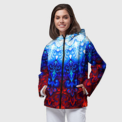 Ветровка с капюшоном женская Душа моя Россия 1, цвет: 3D-черный — фото 2