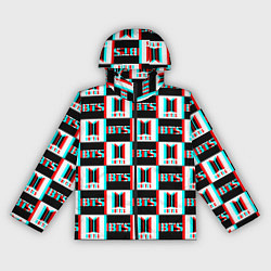 Ветровка с капюшоном женская BTS glitch pattern, цвет: 3D-черный